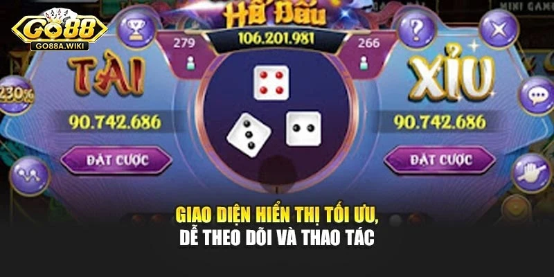 Giao diện hiển thị tối ưu, dễ theo dõi và thao tác