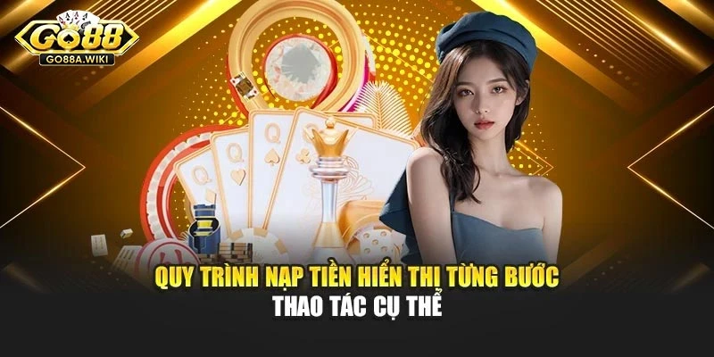 Quy trình nạp tiền hiển thị từng bước thao tác cụ thể