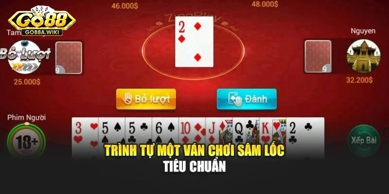 Trình tự một ván chơi sâm lốc tiêu chuẩn